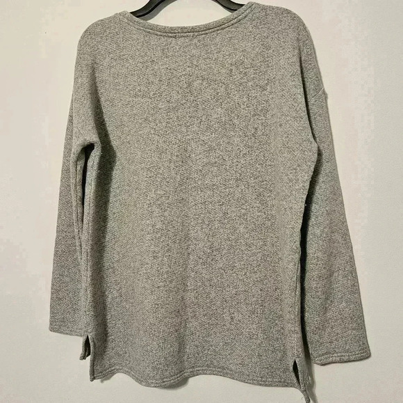 J. Crew B3497 Gray Cotton Wool Pullover Scoop Sweater Size Medium EUC - Picture 4 of 6